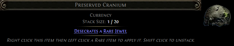 MMOJUGG Path of Exile 2 Preserved Cranium * 5 Details View of Item Function and Use